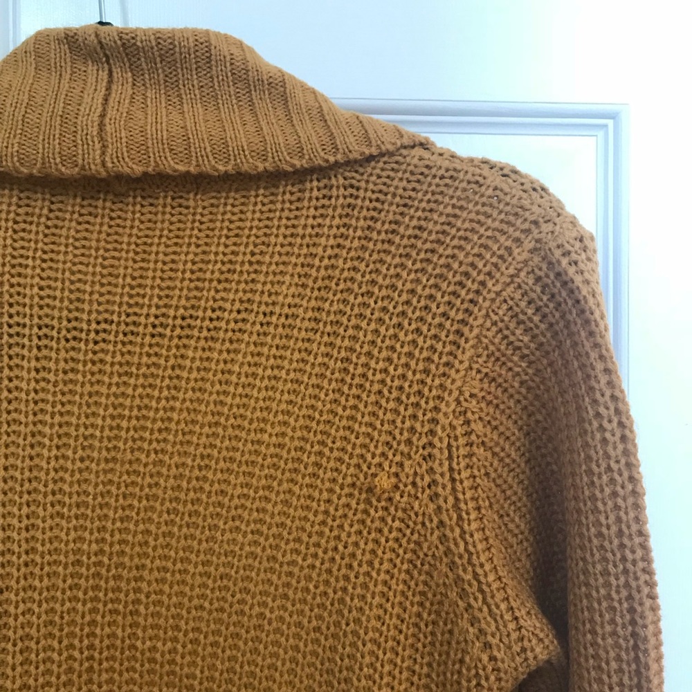 Mustard yellow knitted cardigan golden - Picture 3 of 7